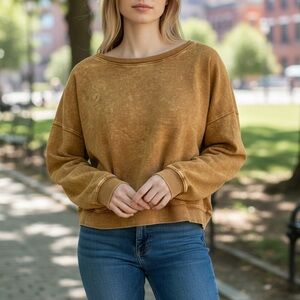 Zenana Outfitters Warm Brown Knit Top